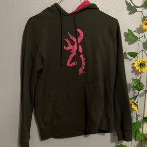 Browning brand, pink and grey hoodie, size small